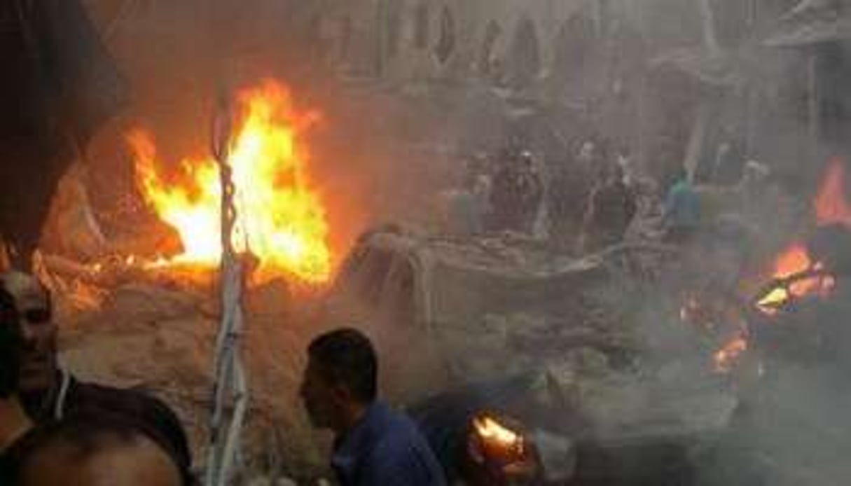 Photo fournie par la rébellion de l’attentat commis le 26 octobre 2012 à Damas. © AFP