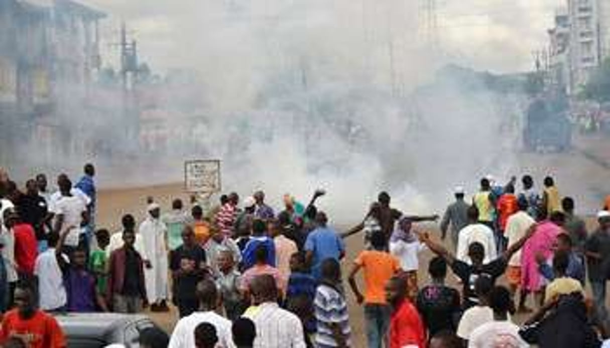Une manifestation de l’opposition, le 28 septembre à Conakry. © AFP