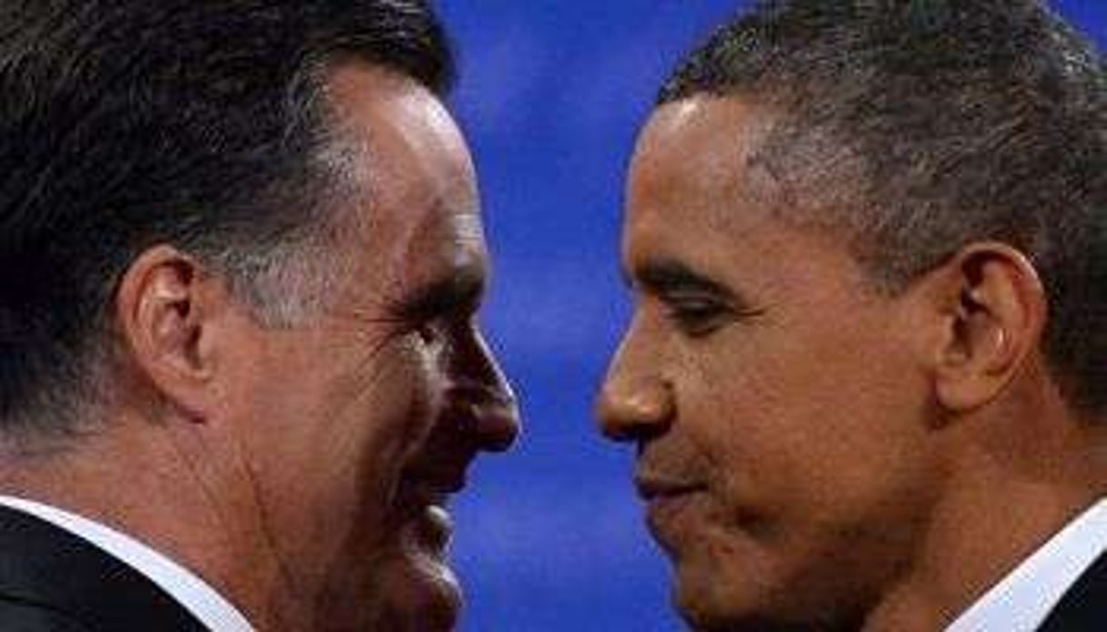 Mitt Romney et Barack Obama, le 22 octobre 2012 en Floride. © AFP