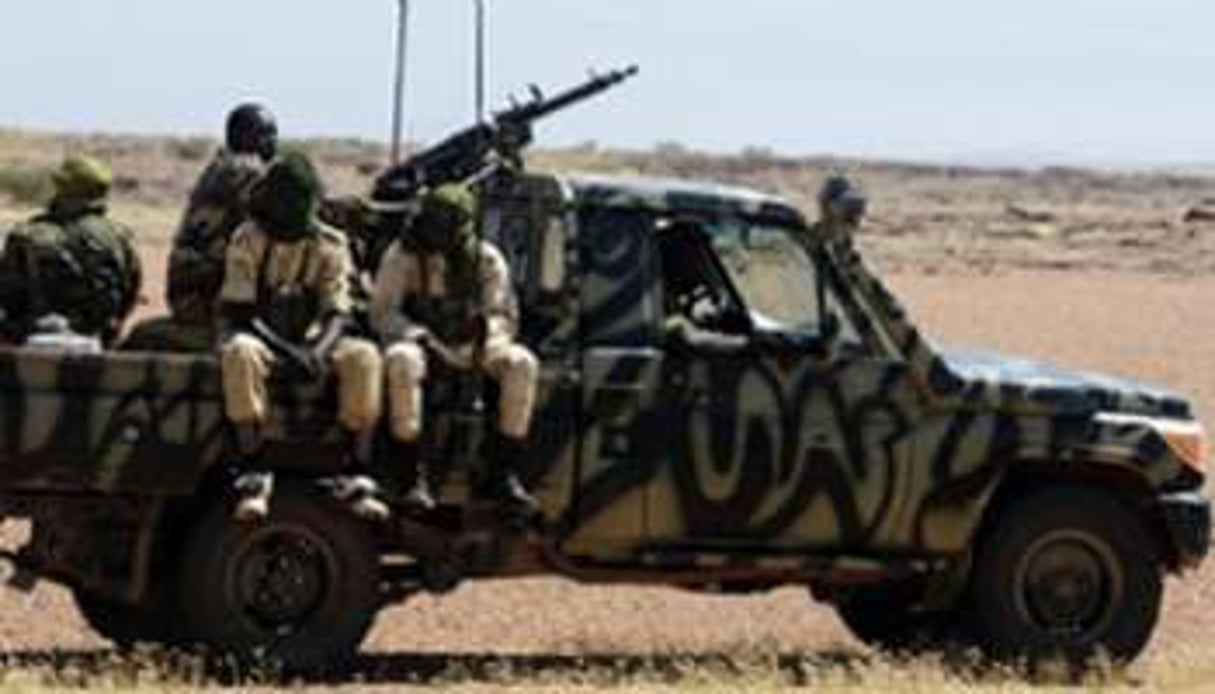 Les véhicules de l’armée malienne ne disposaient que de mitailleuses de faible calibre. © Issouf Sanogo/AFP