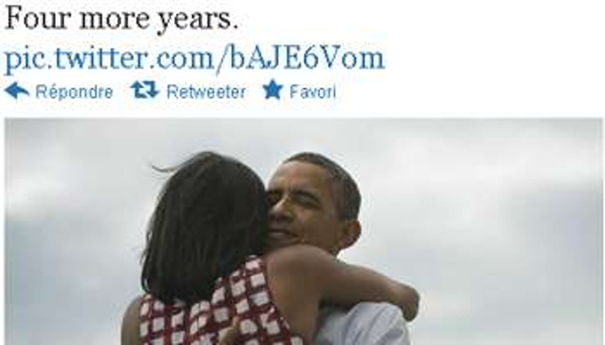 Barack Obama est le premier président à annoncer sa victoire sur Twitter. © DR