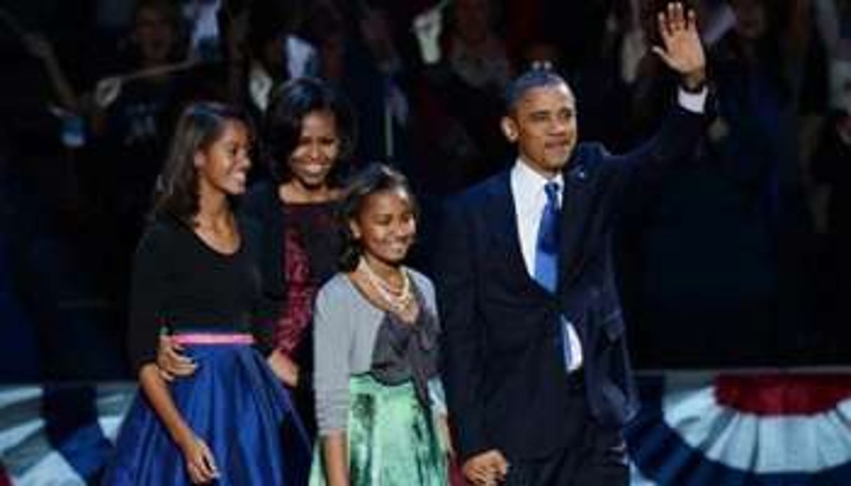 Barack Obama en famille le soir de son élection, le 6 novembre. © AFP