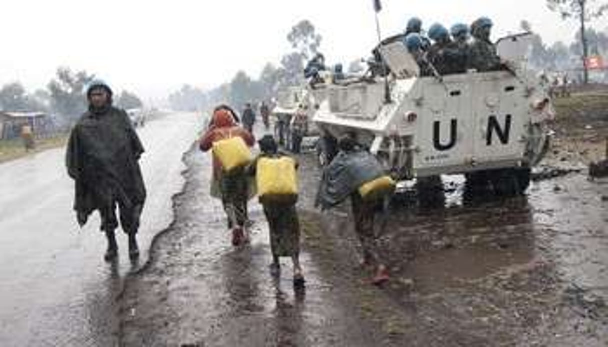 Des Casques bleus stationnés à Goma, le 8 août 2012 en RDC. © AFP