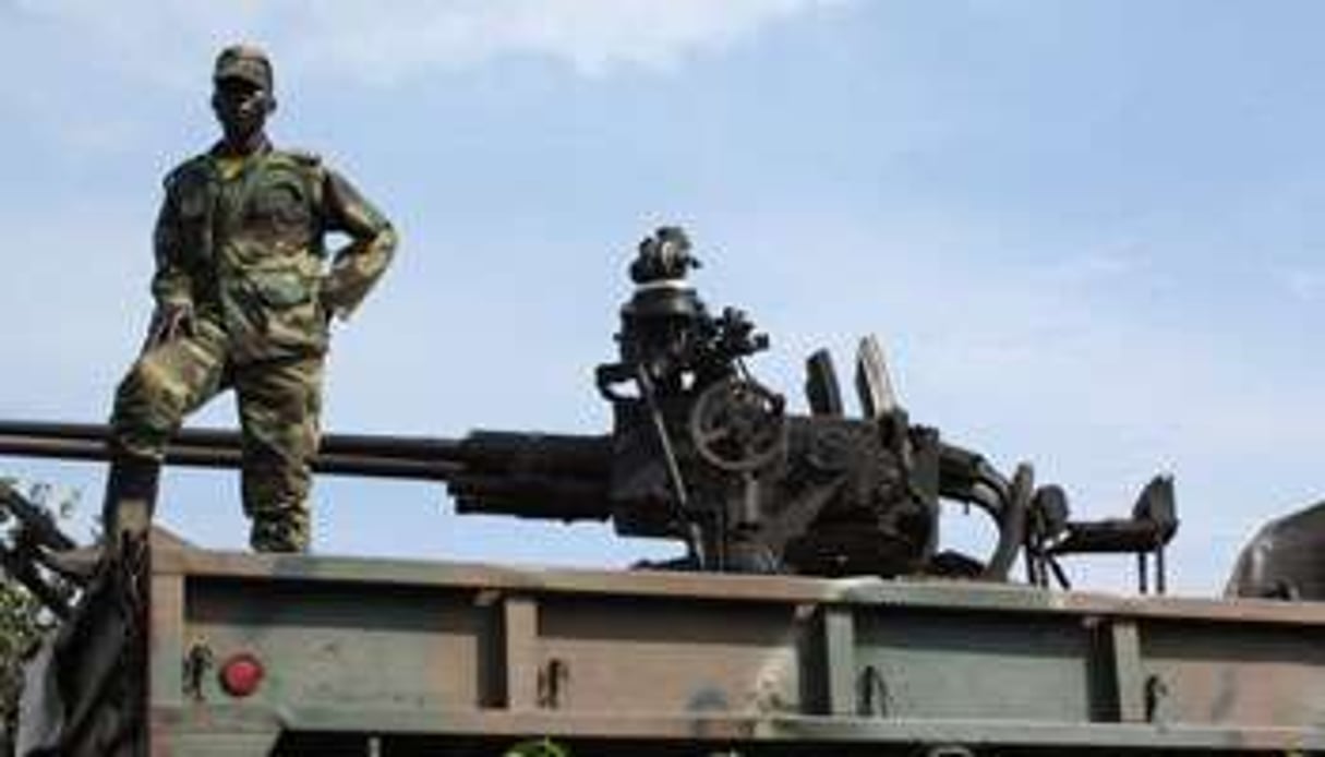 Le M23 a récupéré une partie des armes des FARDC à Goma. © Pierre Boisselet/JA