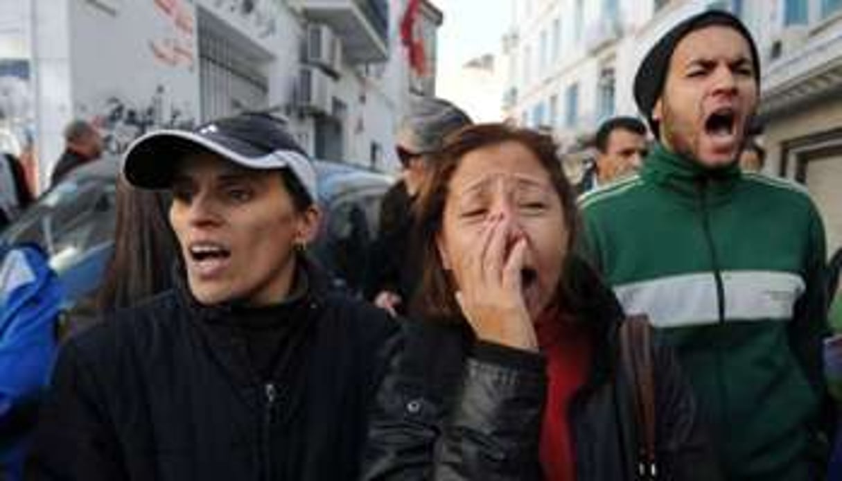 Des manifestants à Siliana (sud-ouest de Tunis), le 28 novembre 2012. © AFP