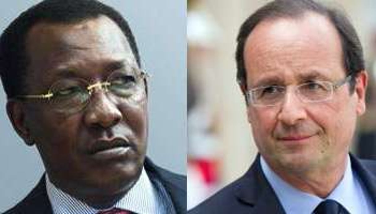 Les présidents Idriss Déby Itno (Tchad) et François Hollande (France). © AFP/Montage J.A.