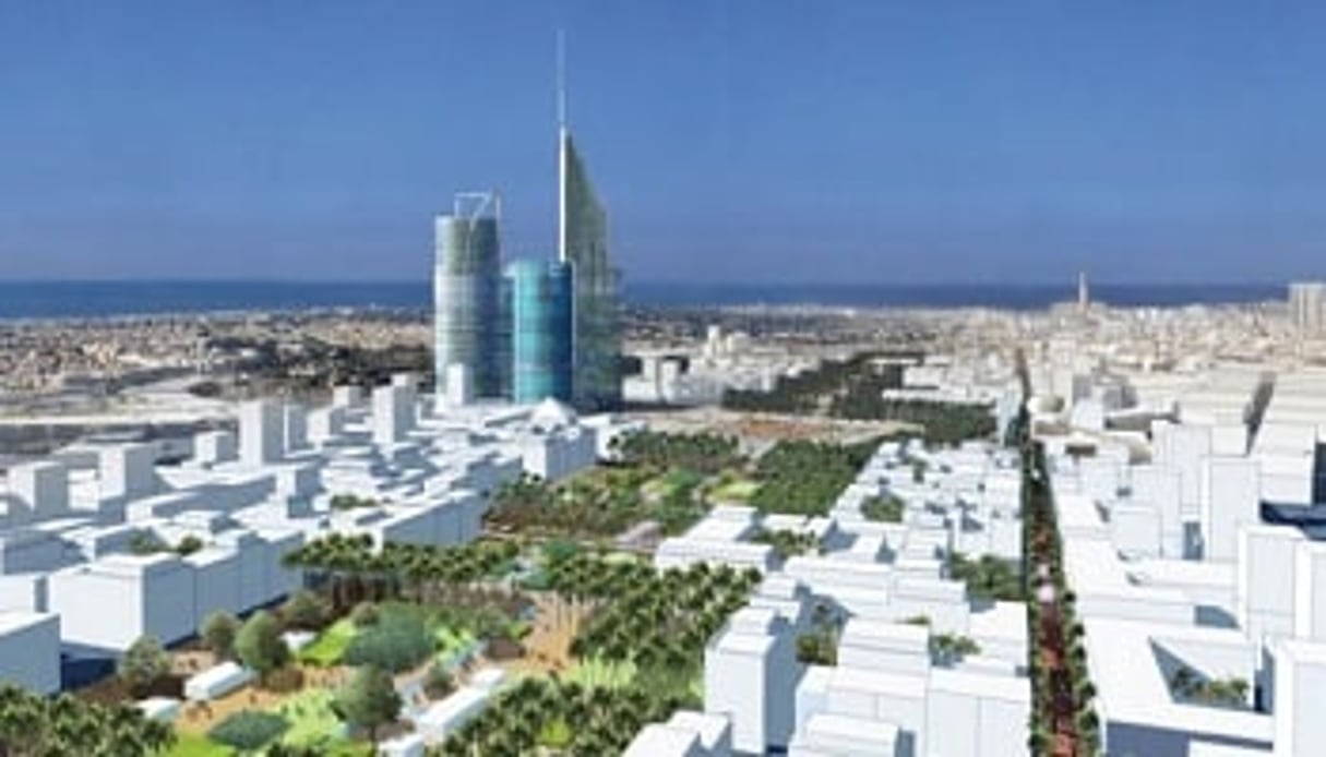 Une vue d’architecte du site de Casablanca Finance City, siège d’Africa50. © DR