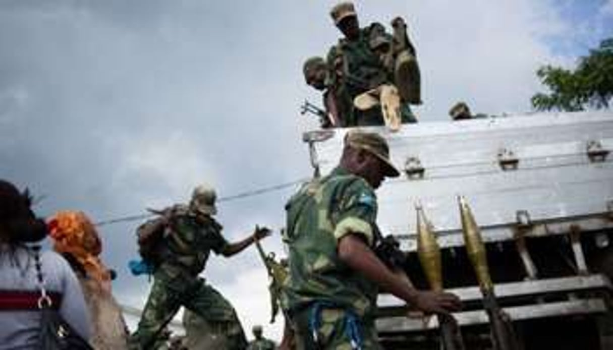 Des militaires congolais arrivent à Goma, le 3 décembre 2012. © AFP