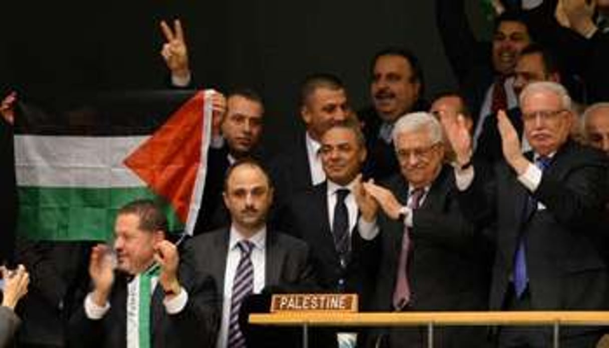 La délégation palestinienne le 29 novembre 2012, jour de l’admission de la Palestine comme État. © Stan Honda/AFP