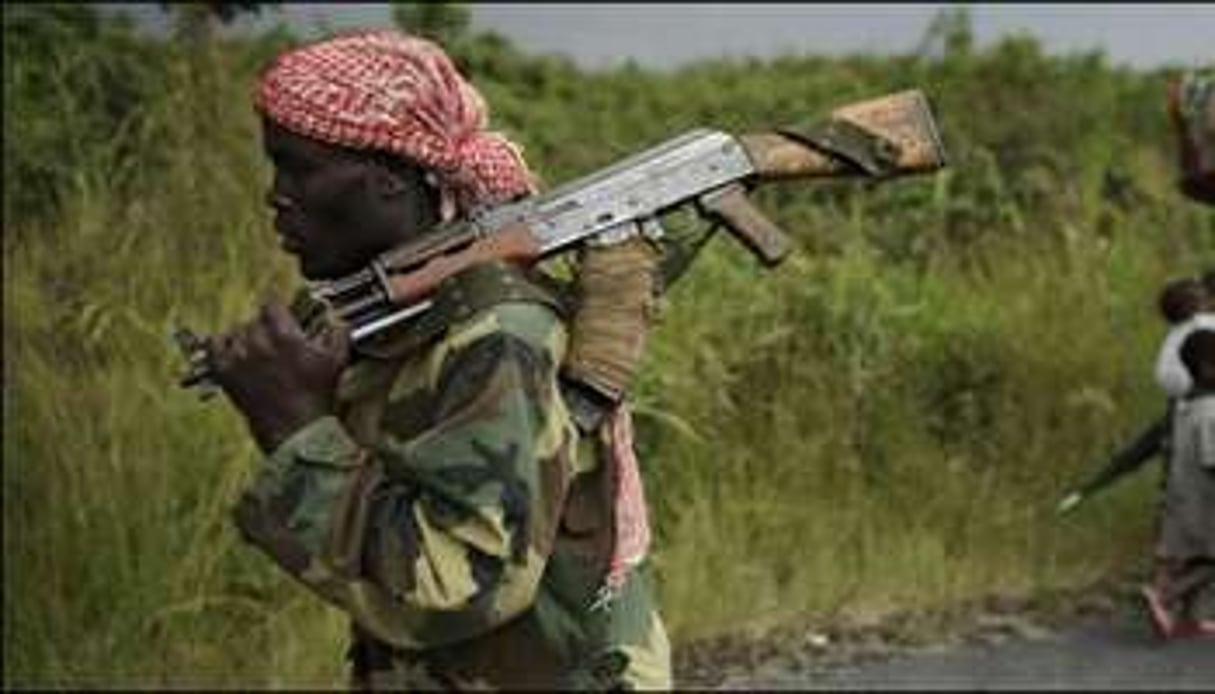 Un soldat du M23, près de Goma. © AFP