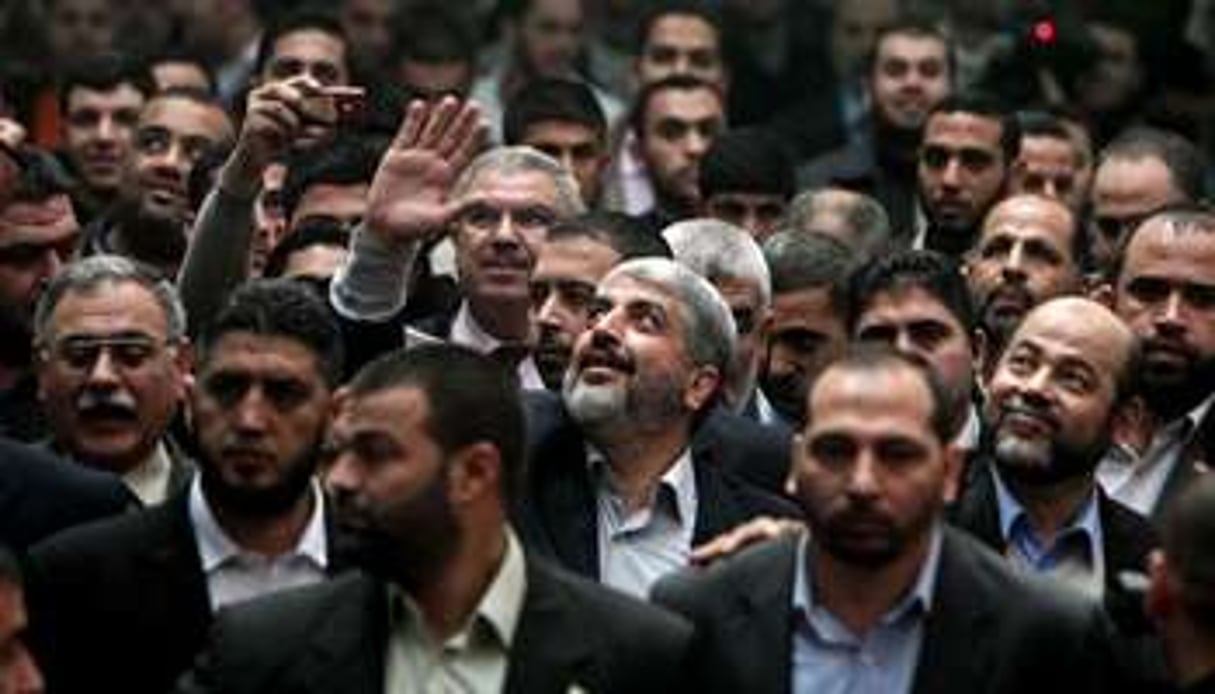 Khaled Mechaal, chef en exil du Hamas, à Gaza, le 9 décembre 2012. © AFP/Mahmud Hams