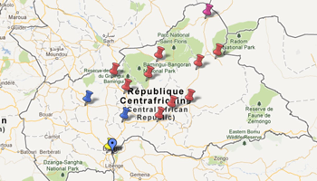 La rébellion Séléka est désormais présente sur une bonne moitié nord-est de la Centrafrique. © J.A.