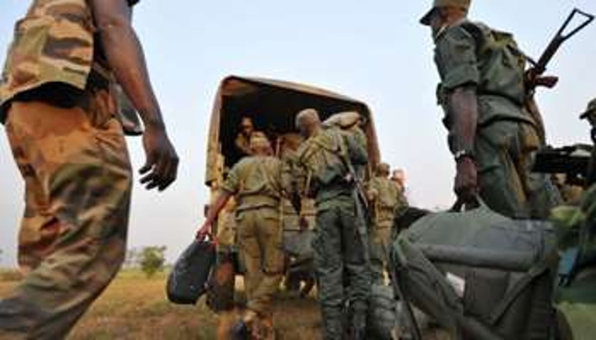 Arrivée des soldats congolais de la Fomac, à Bangui, le 31 décembre 2012. © Sia Kambou/AFP