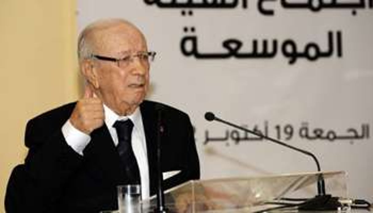 Béji Caïd Essebsi lors d’une conférence de presse le 19 octobre 2012 à Tunis. © AFP