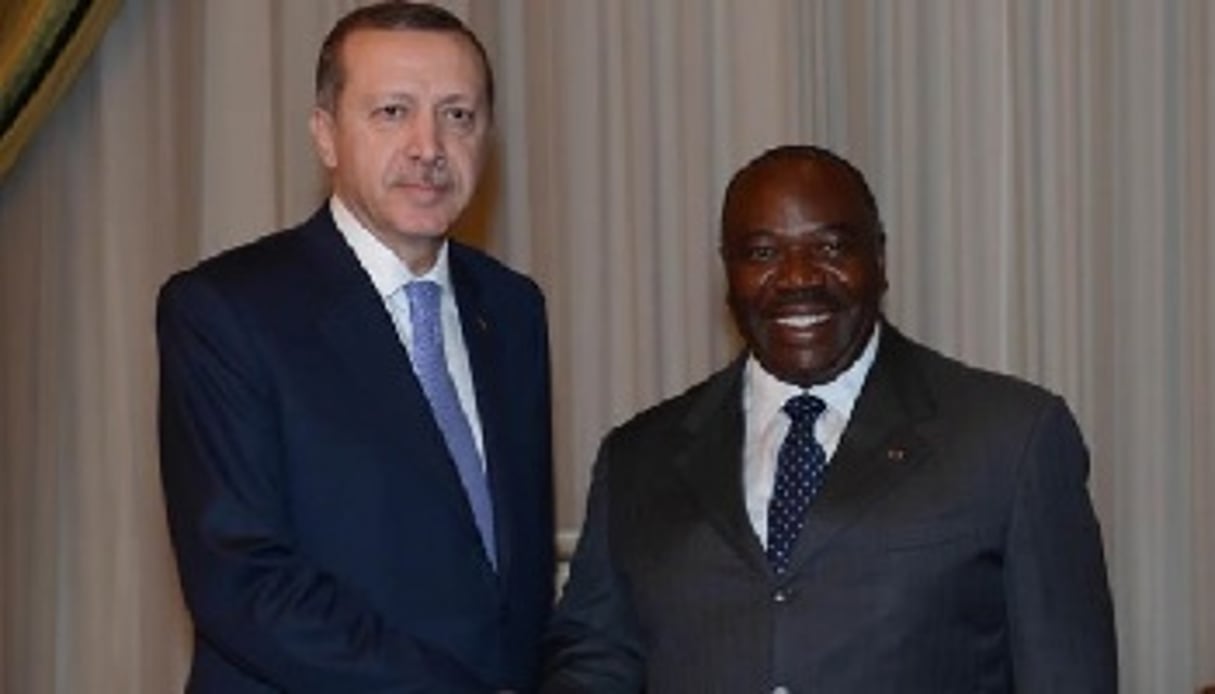 Le Premier ministre turc avec le président gabonais Ali Bongo Ondimba. DR