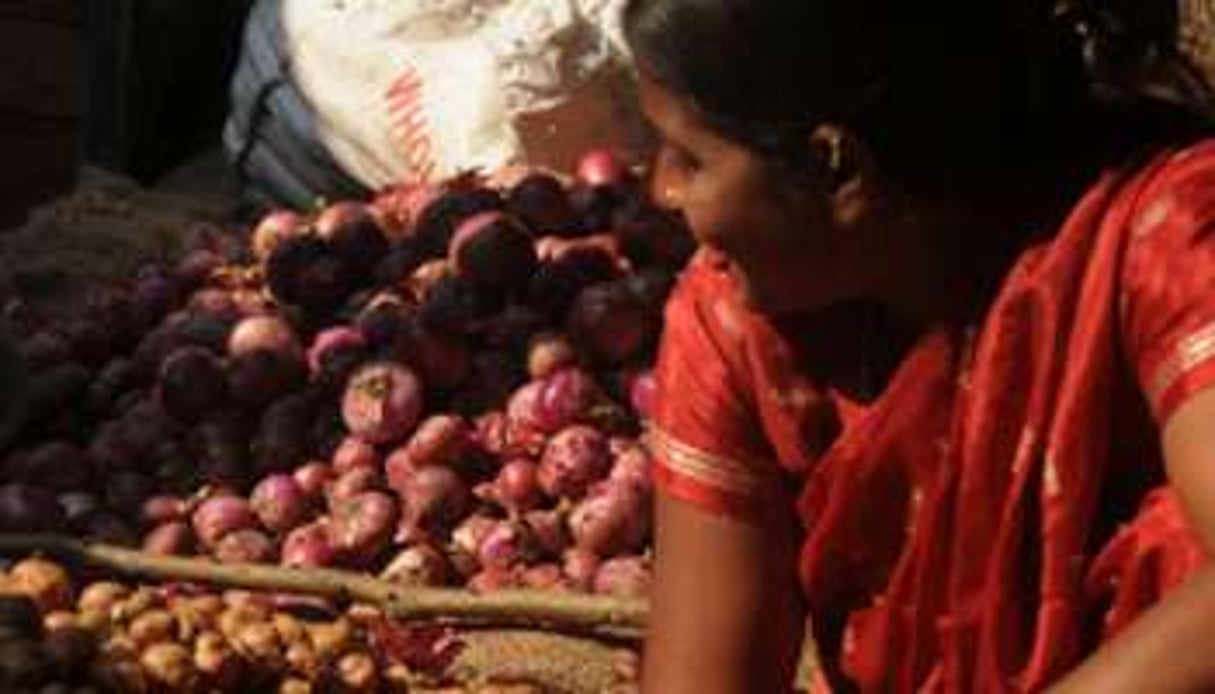 Marché de légumes en Inde. © AFP/Diptendu DUTTA