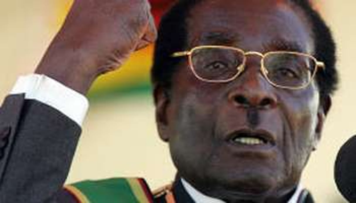 Robert Mugabe lors d’un discours en 2008. © AFP/Alexander Joe