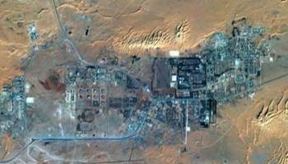 Vue satellite du site gazier d’In Amenas, en Algérie, le 18 janvier 2013. © AFP