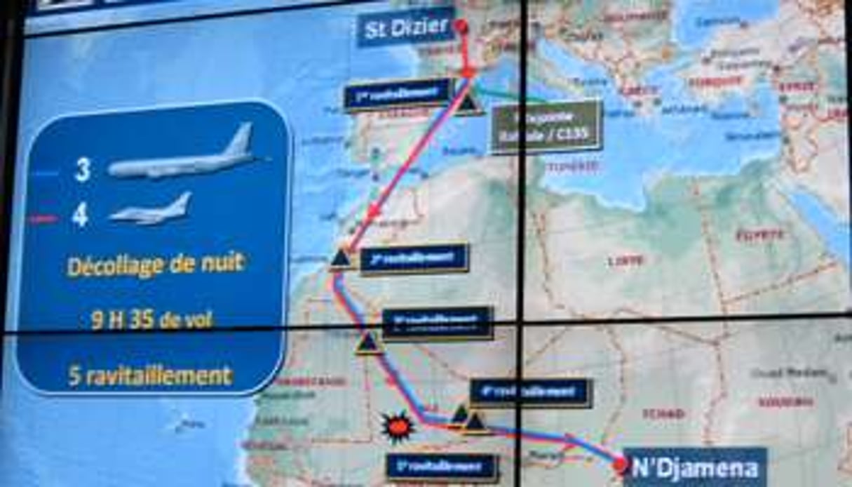 Le plan de vol des Rafale français, le 13 janvier 2013. © DR