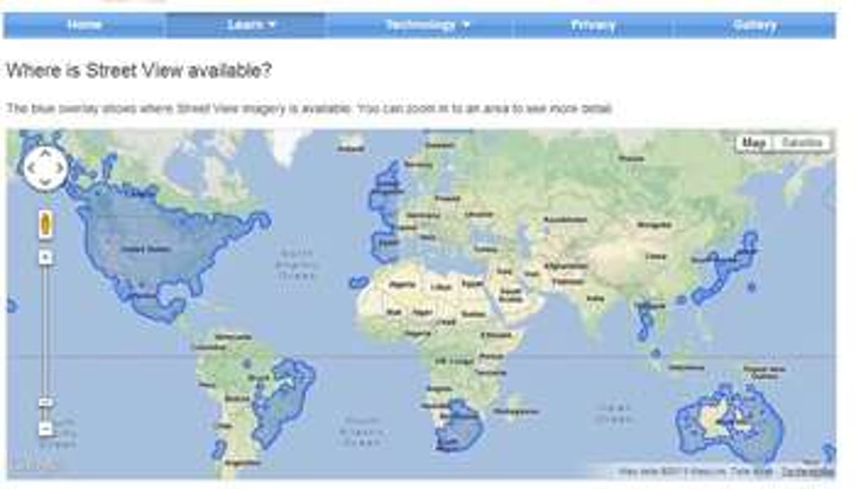 Goggle Street View est disponible dans plus de 45 pays. © Capture d’écran / J.A.
