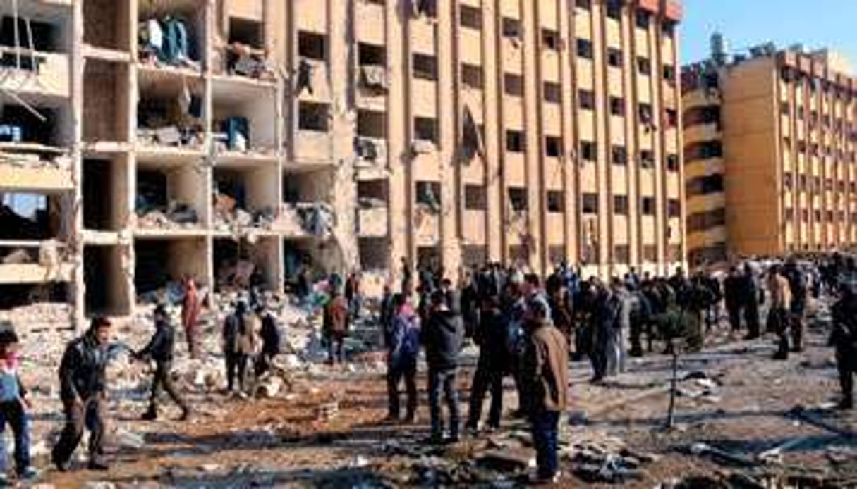 L’attentat du 15 janvier contre l’université d’Alep. © Sipa