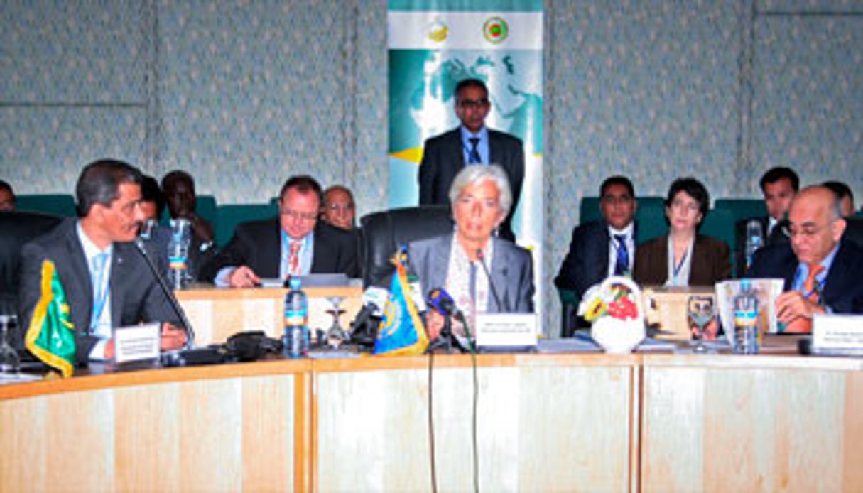 Christine Lagarde, la directrice générale du FMI, le 9 janvier 2013 à Nouakchott. © AFP