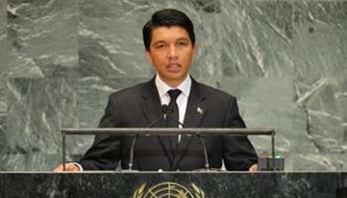 Le président de la Transition malgache Andry Rajoelina, le 26 septembre 2012 à New York. © AFP