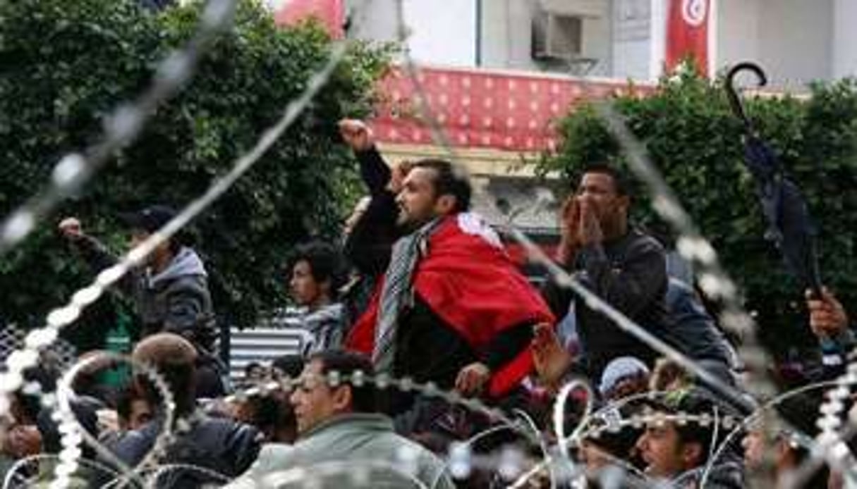 Manifestation à Tunis, le 7 février. © AFP