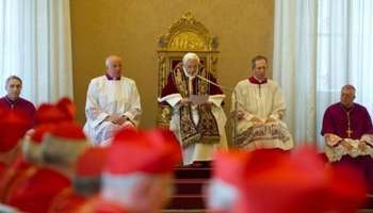 Le pape Benoît XVI annonce sa démission, au Vatican, le 11 février 2013 à Rome. © AFP