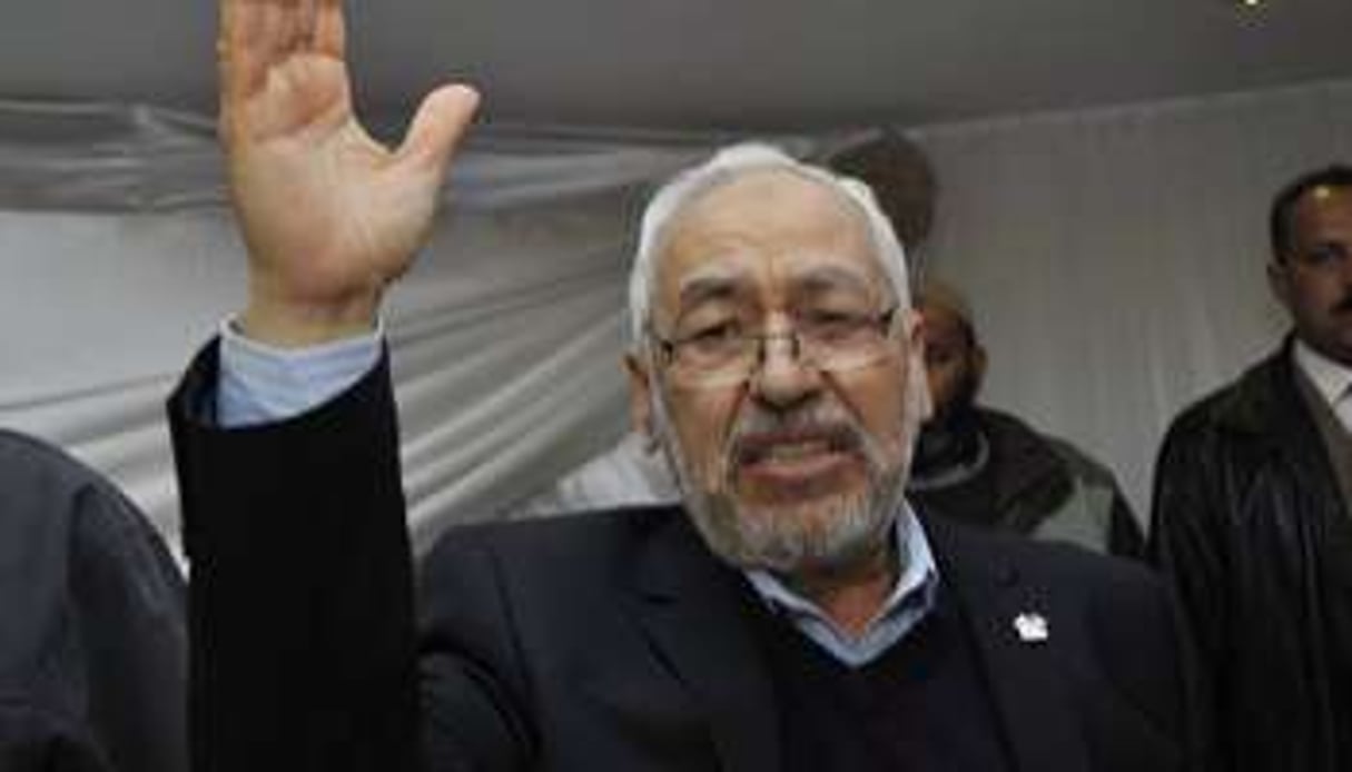 Le chef du parti islamiste tunisien Ennahda, Rached Ghannouchi. © AFP