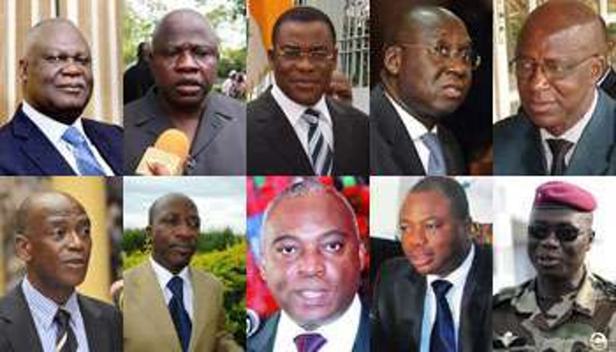Les proches de Laurent Gbagbo. © Montage Jeune Afrique.