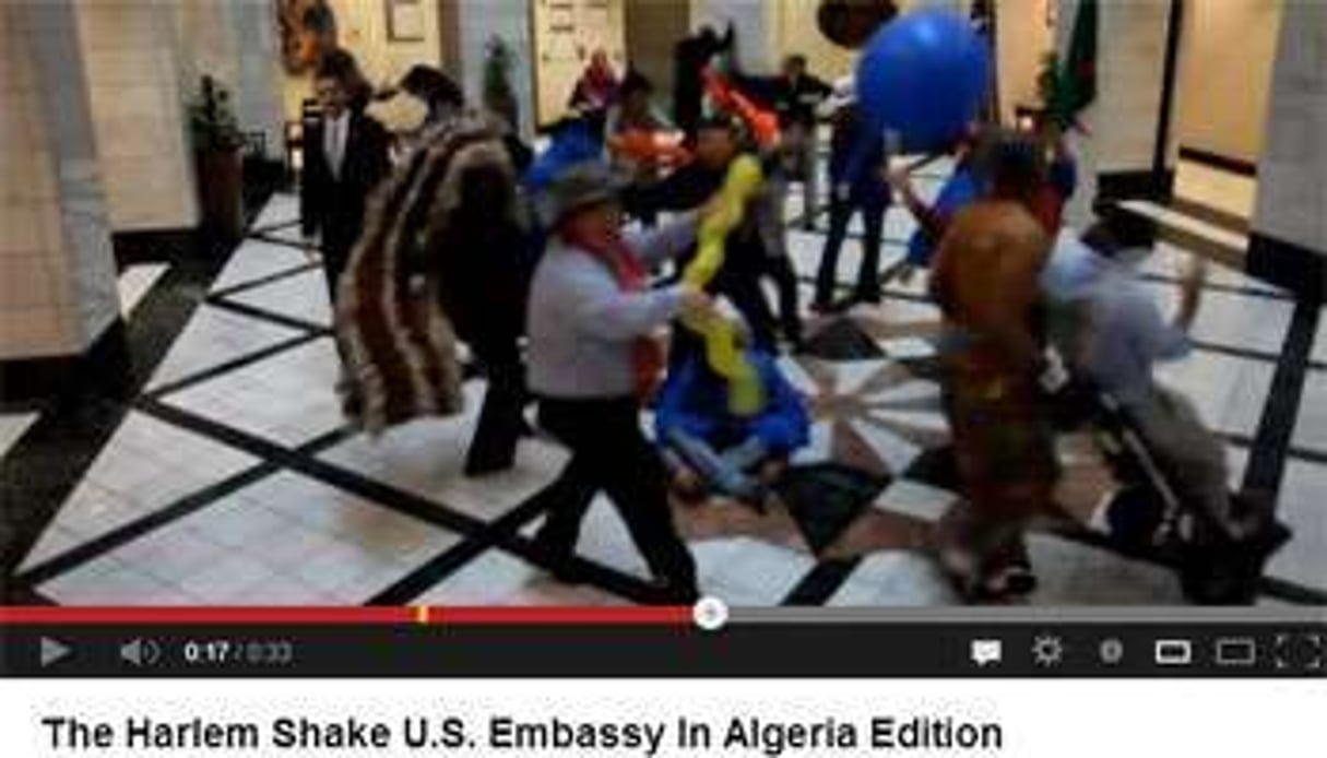 Capture d’écran d’une vidéo de « Harlem Shake » à l’ambassade des États-Unis en Algérie. © JA