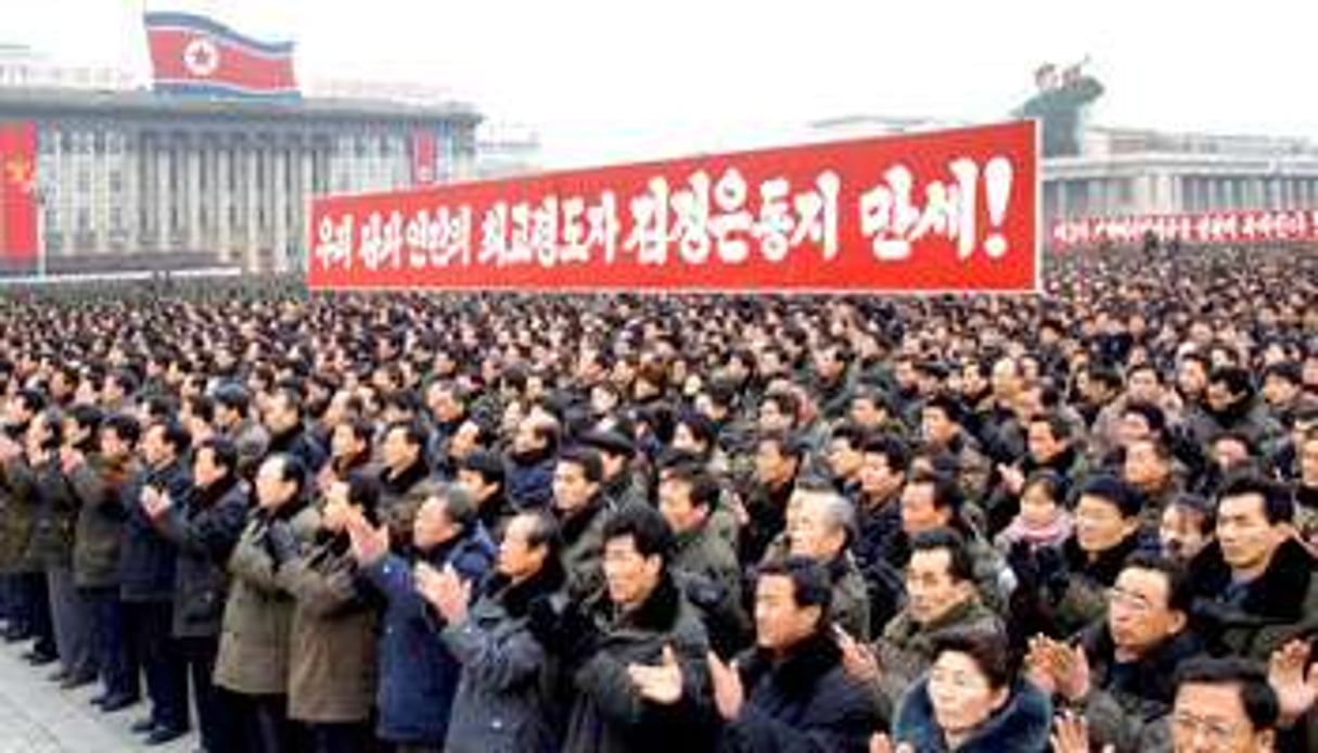 Manifestation à Pyongyang, après le nouvel essai nucléaire. © KCNA/Reuters