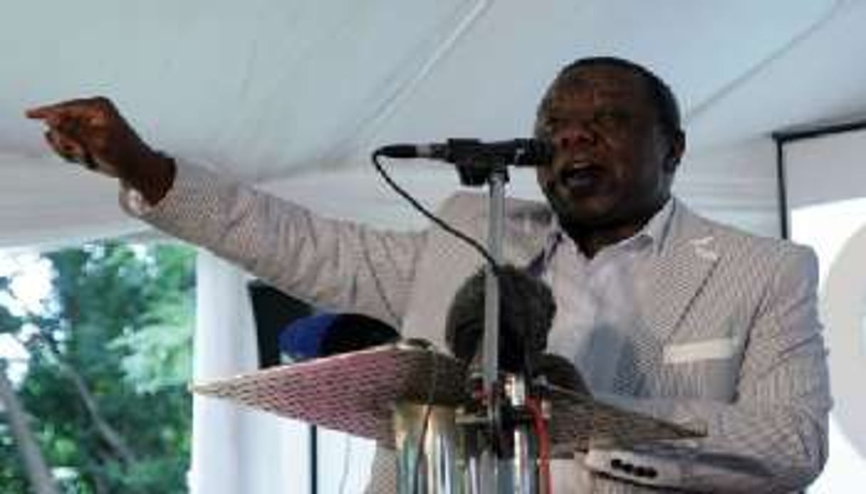 Le Premier ministre zimbabwéen Morgan Tsvangirai, le 13 février 2013 à Harare. © AFP/Jekesai Njikizana