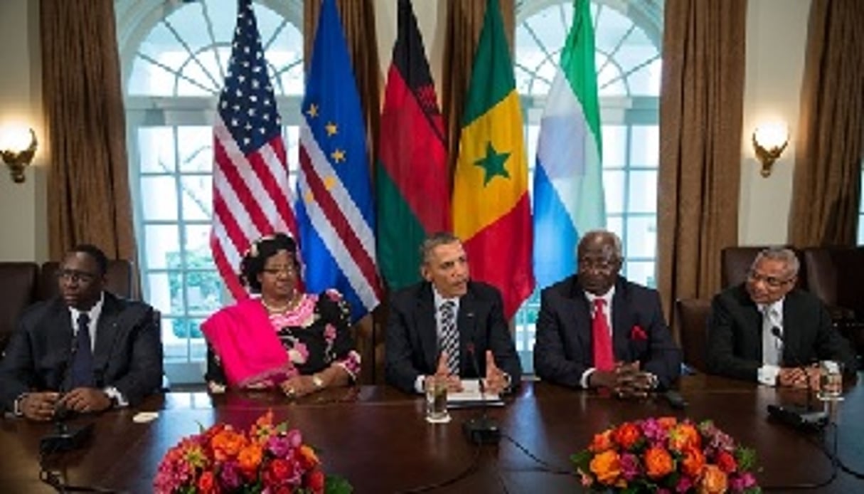 Les cinq chefs d’État réunis à la Maison Blanche. © White House Photo by Pete Souza
