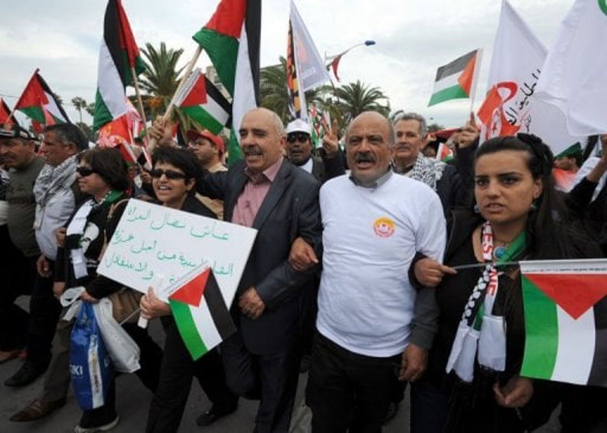 Forum social mondial: plus de 15.000 personnes marchent pour les Palestiniens © AFP