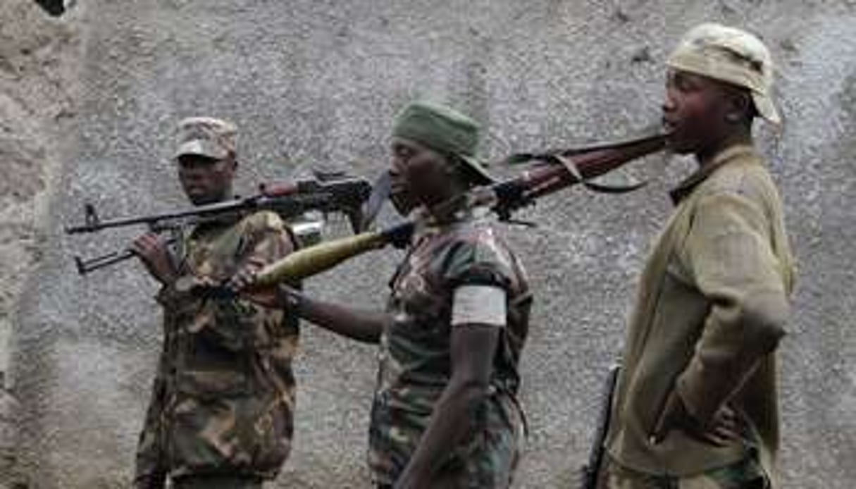 Des rebelles du M23 à Bunagana, en janvier 2013. © Isaac Kasamani/AFP/Archives