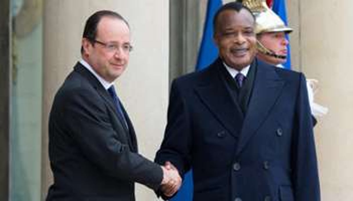 François Hollande et Denis Sassou Nguesso à Paris, le 8 avril 2013. © AFP