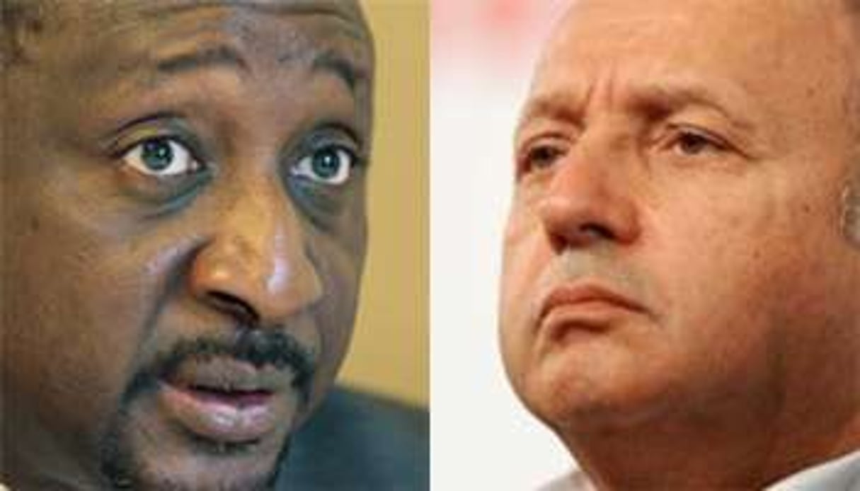 Tiéman Coulibaly et Laurent Fabius. © AFP/Montage J.A.