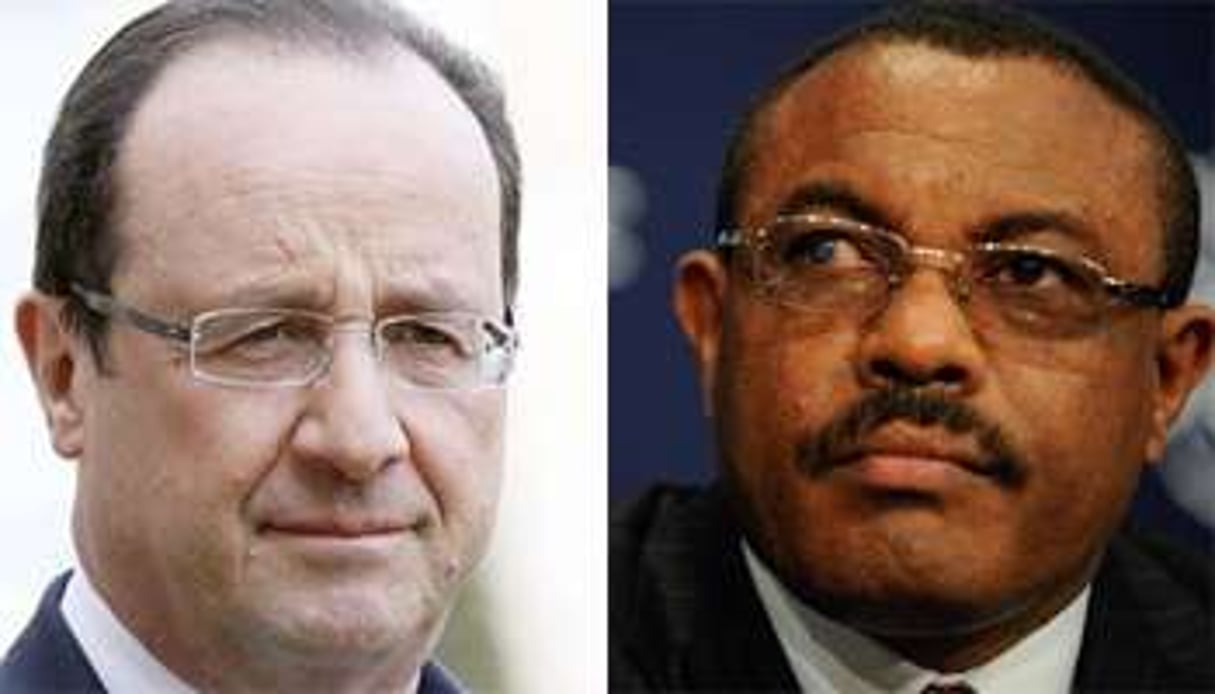 François Hollande et Hailemariam Desalegn, présidents de la France et de l’UA. © AFP