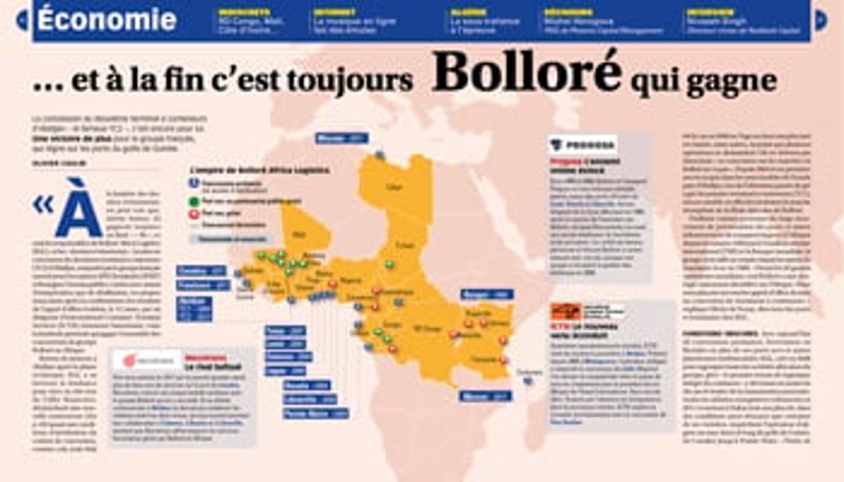 Cette semaine dans Jeune Afrique, enquête sur la méthode Bolloré.