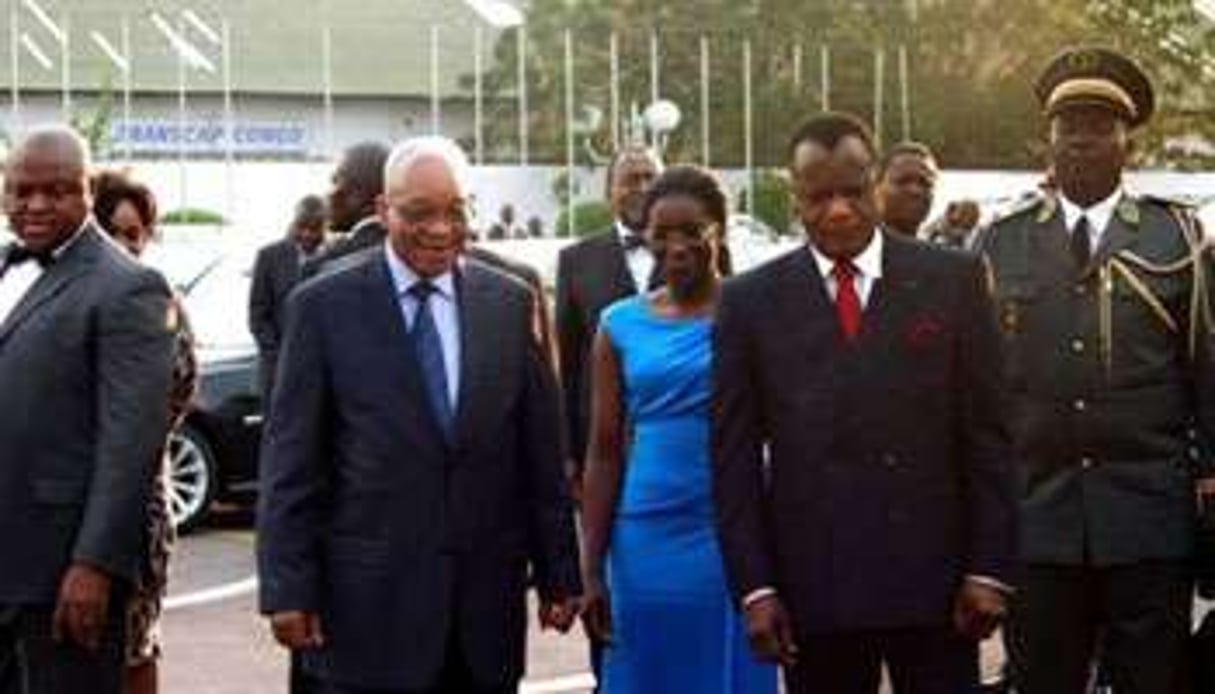Le président sud-africain Jacob Zuma était le seul chef d’État présent à Brazzaville, le 2 mai. © AFP