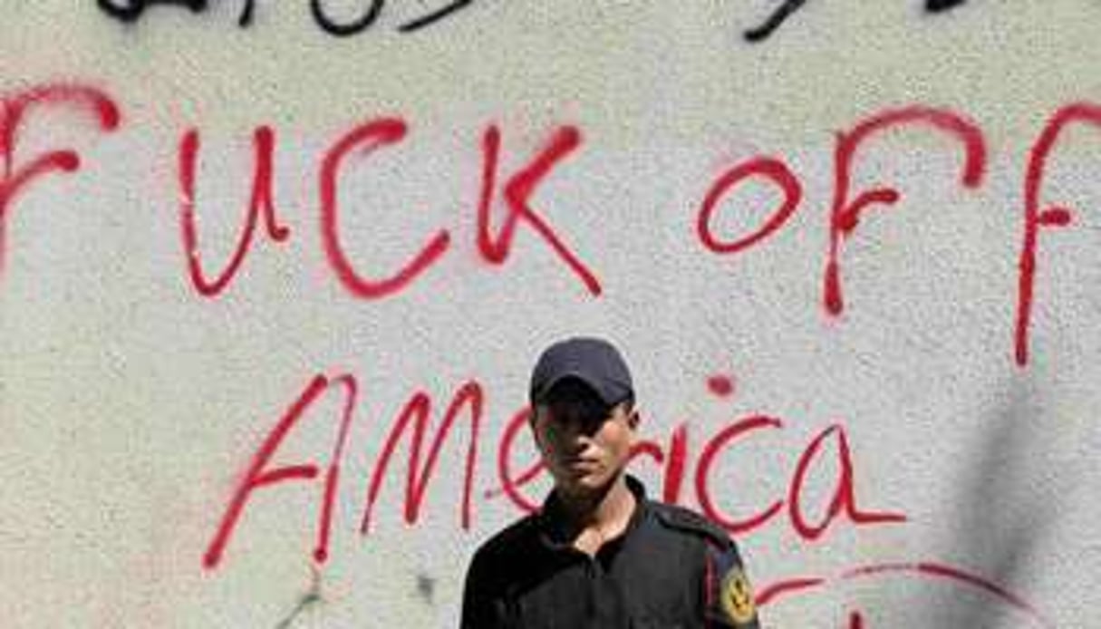 Insultes sur les murs de protection de l’ambassade américaine du Caire, le 12 septembre 2012. © Mohamed Abd el Ghanny/Reuters
