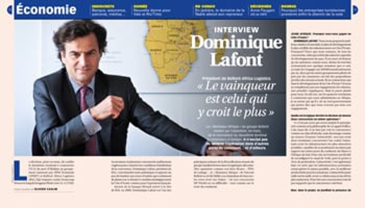 Cette semaine dans Jeune Afrique, une grande interview de Dominique Lafont.