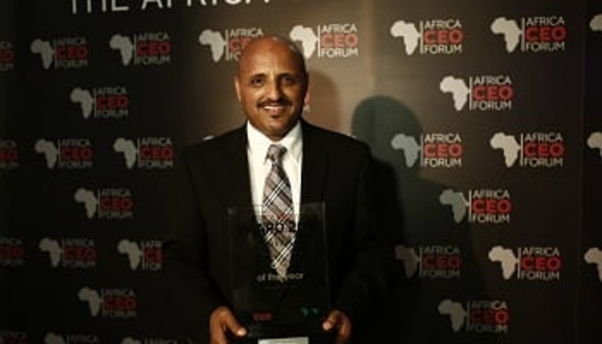 Le PDG de la compagnie,Tewolde Gebremariam, sacré patron de l’année à l’Africa CEO Forum (organisé par le Groupe Jeune Afrique et la Banque africaine de développement) en novembre 2012. © Bruno Levy/JA