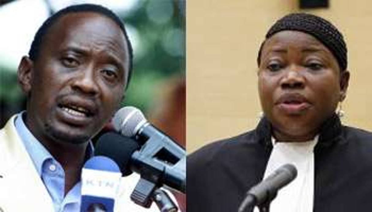 Le président kényan Uhuru Kenyatta et la procureure de la CPI Fatou Bensouda. © Reuters/Montage J.A.