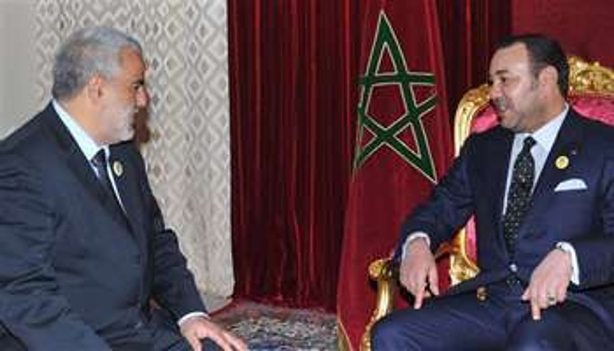 Abdelilah Benkirane et Mohammed VI. © AFP