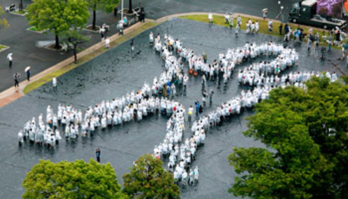 Rassemblement Open for All contre la pauvreté, en 2008, à Yokohama, lors de la Ticad IV. © Getty Images