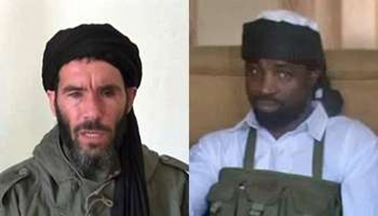 Mokhtar Belmokhtar et Abubakar Shekau ont désormais leurs têtes mises à prix par Washington. © Montage J.A/AFP