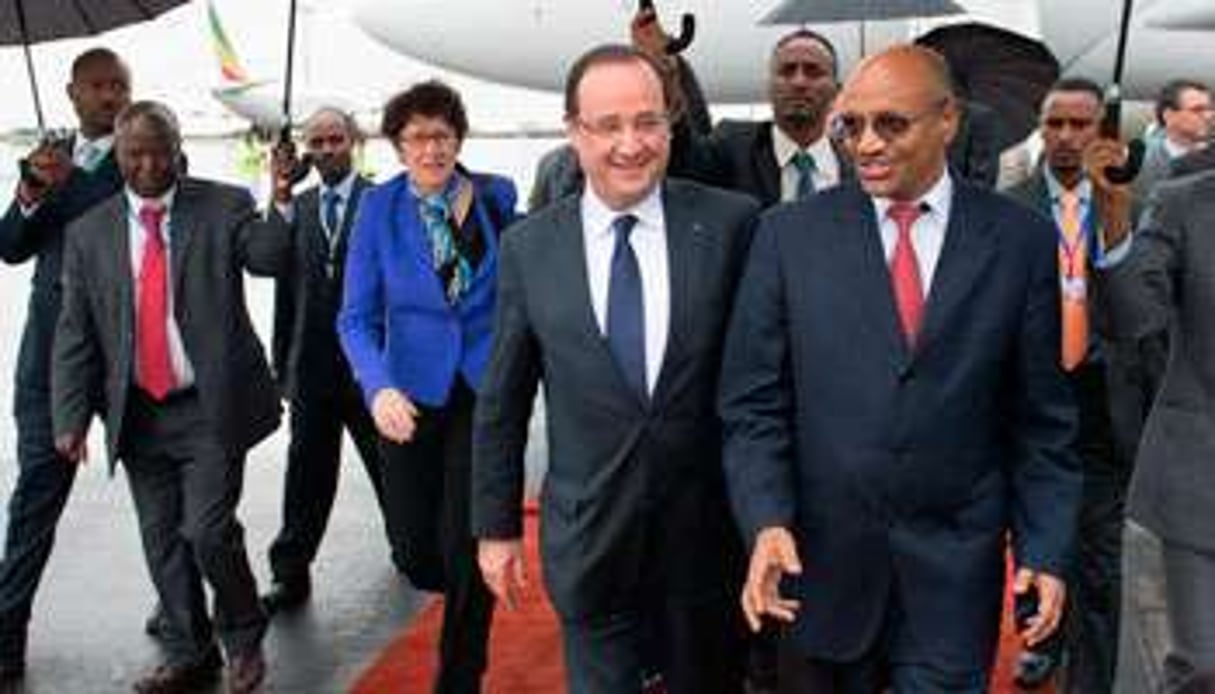 François Hollande à son arrivé à Addis-Abeba, le 25 mai. © Bertrand Langlois/AFP